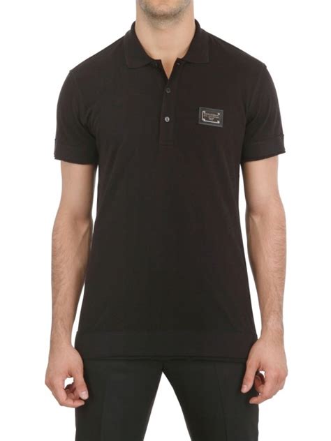 dolce gabbana black plaque polo|dolce gabbana t shirts men's.